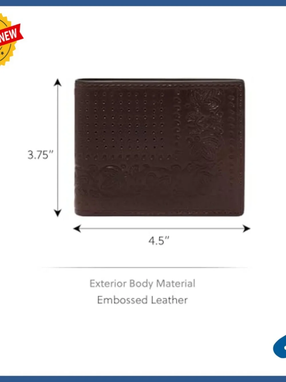 Men's Leather Bifold Wallet with RFID Blocking and Coin Pocket